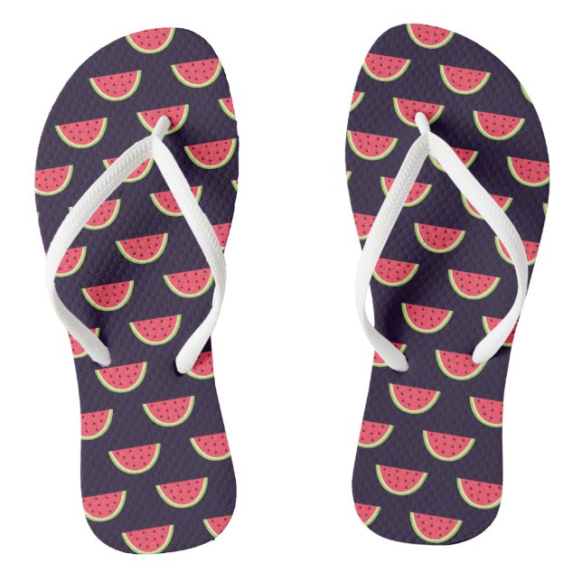 Neon Watermelon auf Lila Muster Flip Flops (Fußbett)