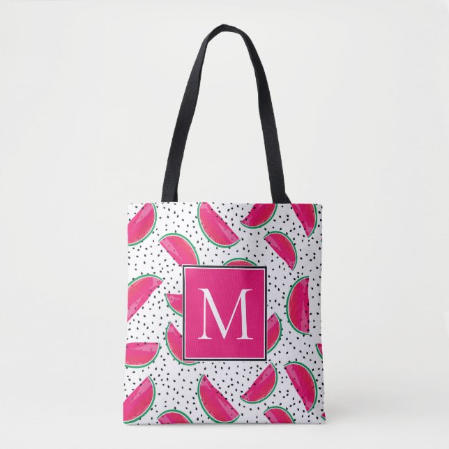 Neon Watermelon on Seeds Pattern Tasche (Vorderseite)