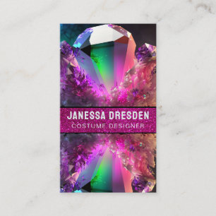 Neon Wave Rave Inspiriert Crystal Gemstone Glitzer Visitenkarte