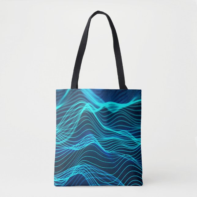 Neon waves of numerous abstract lines and rows com tasche (Vorderseite)