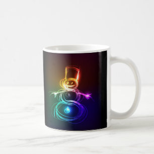 Neon-Weihnachtsmann und Schneemann Kaffeetasse