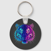 Neon White Tiger – Glowing Cyberpunk Wildlife Art