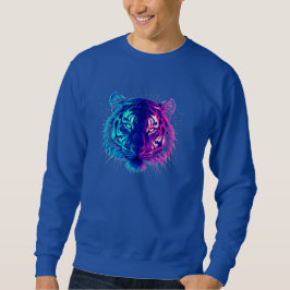 Neon White Tiger – Glowing Cyberpunk Wildlife Art Sweatshirt