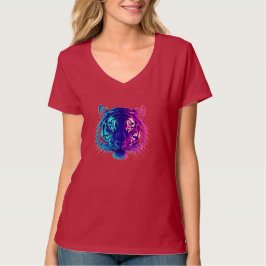 Neon White Tiger – Glowing Cyberpunk Wildlife Art T-Shirt