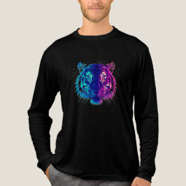 Neon White Tiger – Glowing Cyberpunk Wildlife Art Tri-Blend Shirt