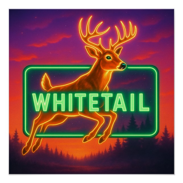 Neon Whitetail Poster Print (Vorderseite)