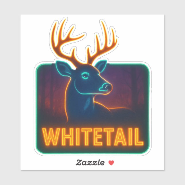 Neon Whitetail Vinyl Sticker (Blatt)