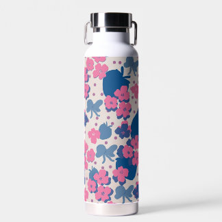 Neon-Wilde-Blumen-Erdbeer-Wasserflasche Trinkflasche