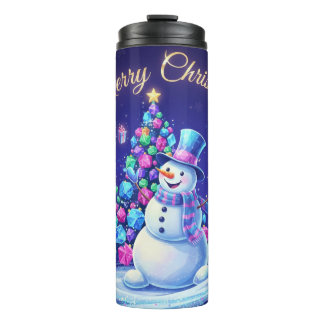 Neon Winter Galaxy Holiday Greeting Thermosbecher