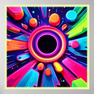 Neon-Wirbel-Abstraktes Weltraum-Kunstwerk Poster