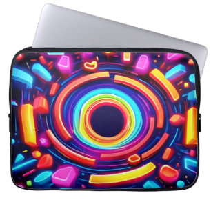 Neon-Wirbel-Odyssee Laptopschutzhülle