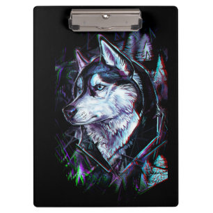 Neon-Wolf-Clipboard Klemmbrett