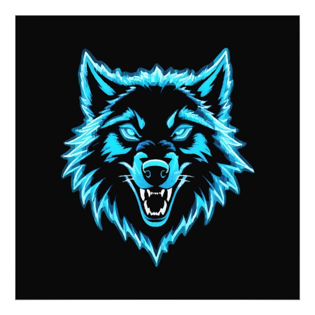 Neon Wolf Fotodruck (Vorne)