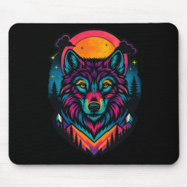 Neon Wolf Horizon Mousepad