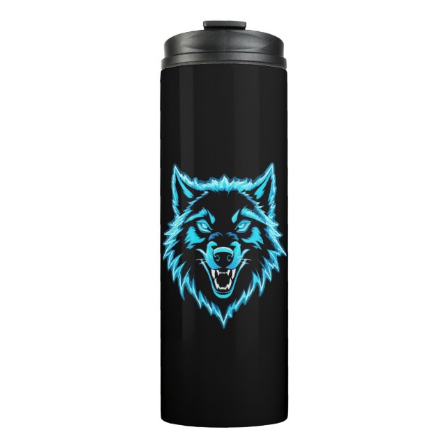 Neon Wolf Thermosbecher (Vorderseite)
