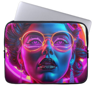 Neon Woman Cyberpunk Laptopschutzhülle