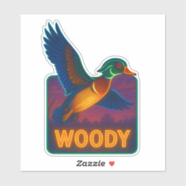 Neon Wood Duck Sticker