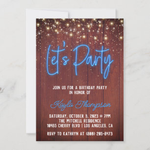 Neon Wooden Wall Faisons une invitation