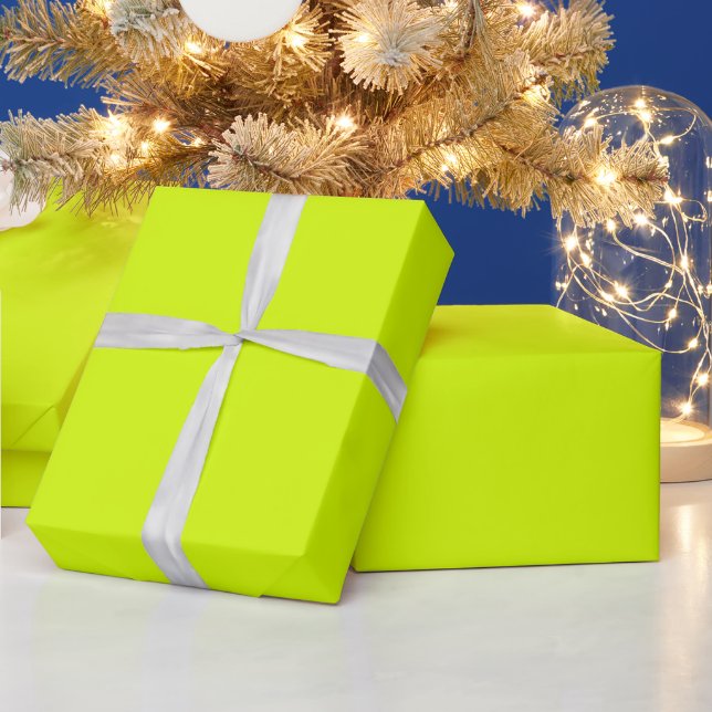 Neon Yellow Green Flourescent Chartreuse Geschenkpapier (Feiertage)