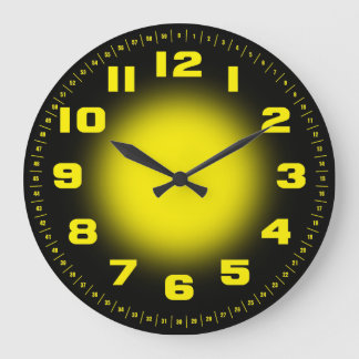 Neon Yellow Große Wanduhr