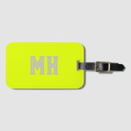 Neon Yellow Mit Monogramm Trendy Travel Bright Gepäckanhänger