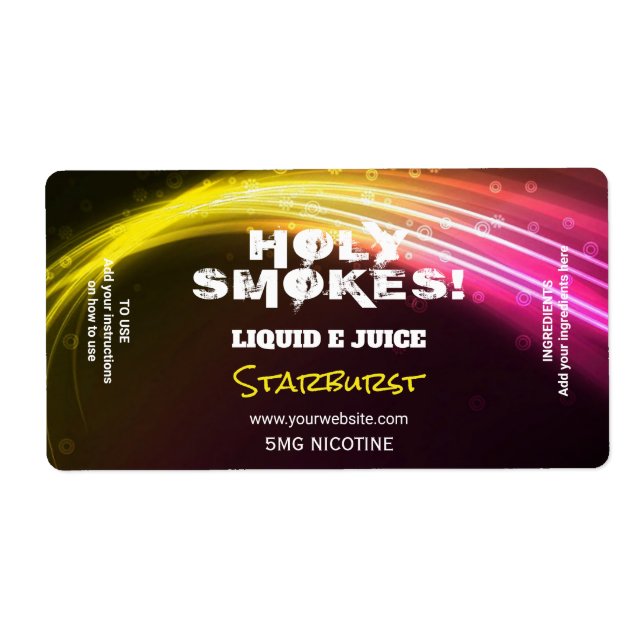 Neon Yellow Nicotine Vape E Juice Labels (Vorne)