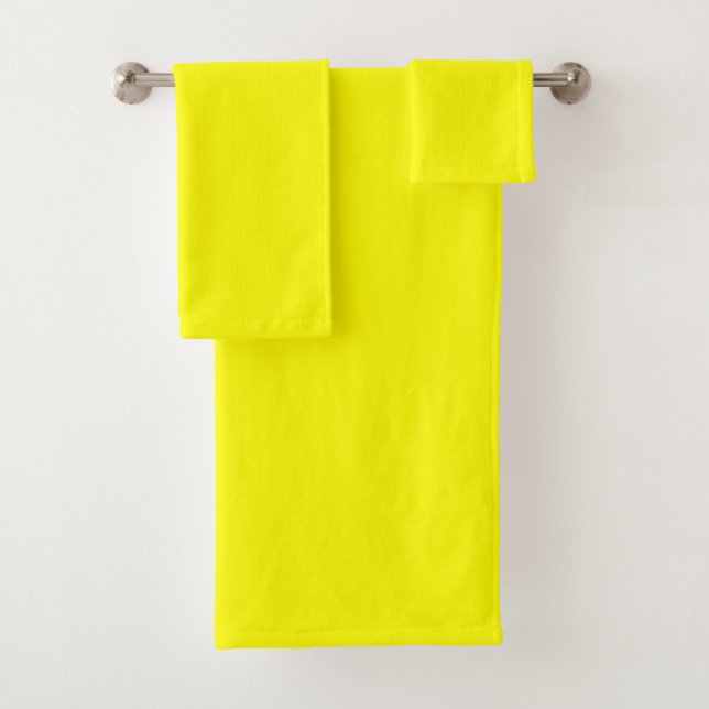 Neon Yellow Solid Color Badhandtuch Set (Insitu)