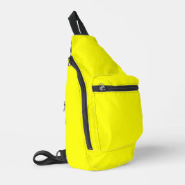 Neon Yellow Solid Color Crossbody Bag