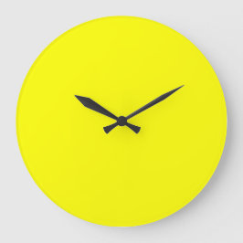 Neon Yellow Solid Color Große Wanduhr