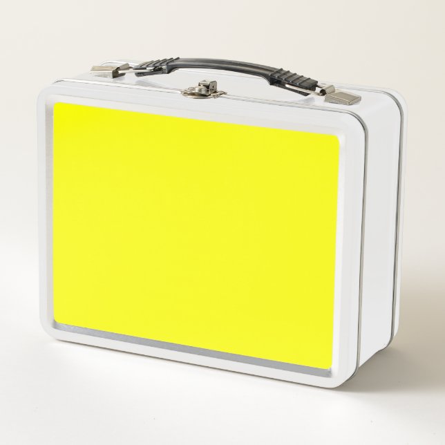 Neon Yellow Solid Color Metall Brotdose (Vorderseite)