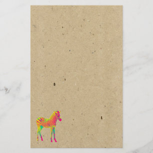Neon Zebra Baby Animal Psychedelic Funky Retro Briefpapier