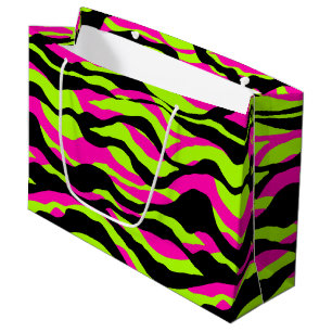Neon Zebra Liebhaber Tiere drucken Große Geschenktüte