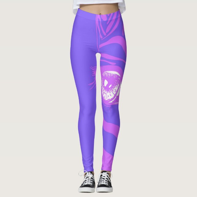 Neon-Zebra-Muster-Mode-Leggings Leggings (Vorderseite)