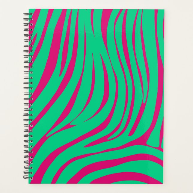 Neon-Zebra-Muster-Terminplaner-Organizer Planer (Vorderseite)