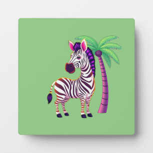 Neon-Zebra-Paradies Fotoplatte