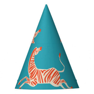 Neon Zebra: Retro farblos, nahtlos Partyhütchen