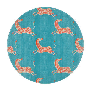 Neon Zebra: Retro farblos, nahtlos Schneidebrett