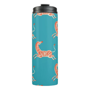 Neon Zebra: Retro farblos, nahtlos Thermosbecher