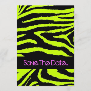 Neon Zebra Sweet 16 Einladung