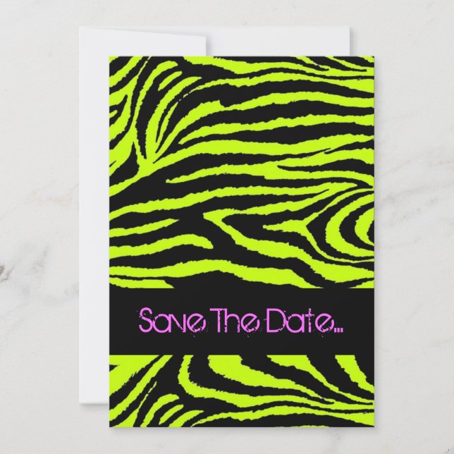 Neon Zebra Sweet 16 Invitation (Devant)