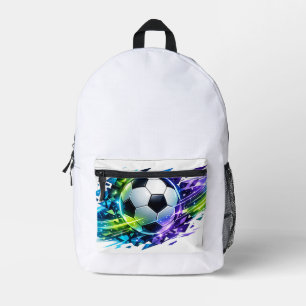 Neon-Zersplitterter-Abstrakter-Fußball Bedruckter Rucksack