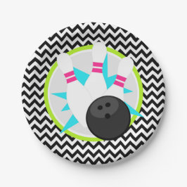 Neon Zickzack Bowling Paper Party Teller