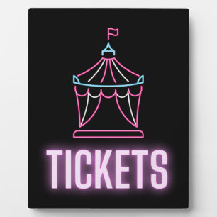 Neon-Zirkuszelt-Tickets Tischdekoration Fotoplatte