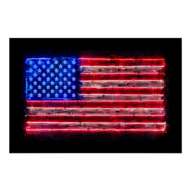 Neonamerikanische Flagge Poster (Vorderseite)