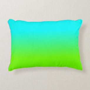 Neonaqua und grüne Ombré Schatten-Neonfarbe Dekokissen