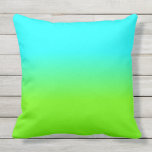 Neonaqua und grüne Ombré Schatten-Neonfarbe Kissen<br><div class="desc">Neonaqua und grüne Ombré Schatten-Neonfarbe verblassen</div>