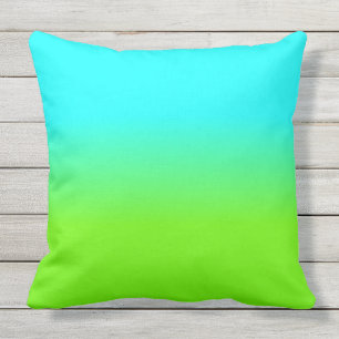 Neonaqua und grüne Ombré Schatten-Neonfarbe Kissen