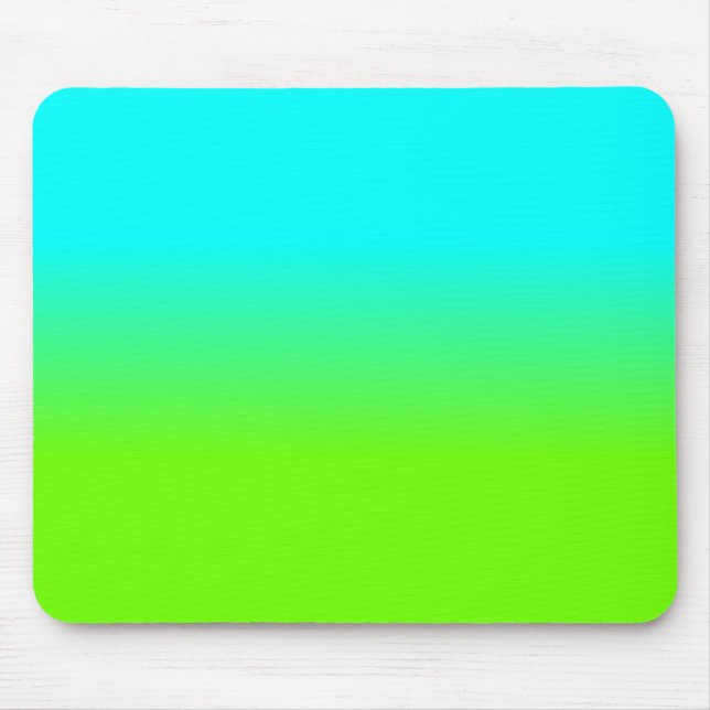 Neonaqua und grüne Ombré Schatten-Neonfarbe Mousepad (Vorne)