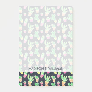 NeonAquarell-Kakteen im Topf-Muster Post-it Klebezettel