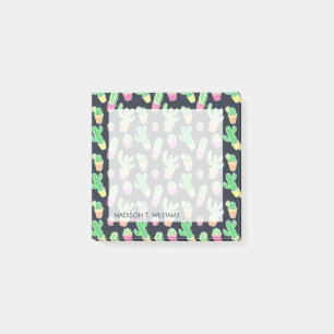 NeonAquarell-Kakteen im Topf-Muster Post-it Klebezettel